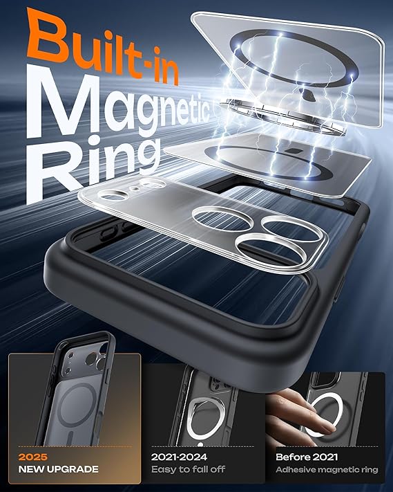 iPhone 17 Pro Max Case, TOCOL Magnetic MagSafe Cover with Camera Protection, Shockproof Matte Black - Image 4